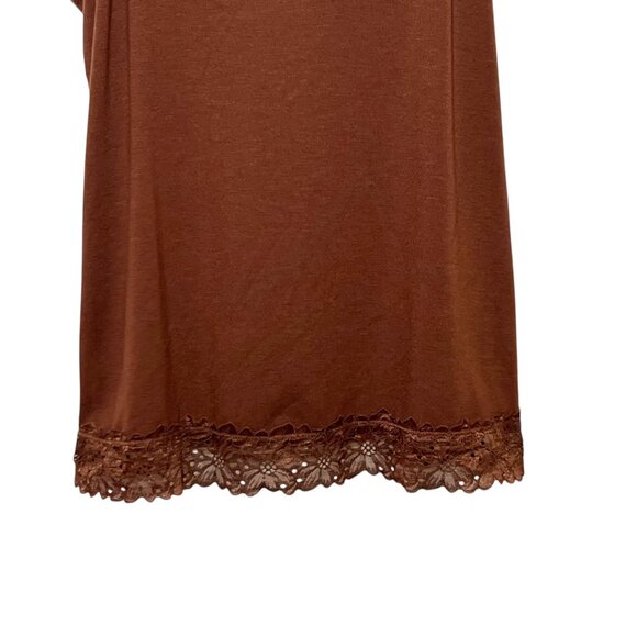 Cato Brown Lace Trim Cami Stretchy Undershirt Classic Capsule Lightweight 14/16W - Picture 4 of 8